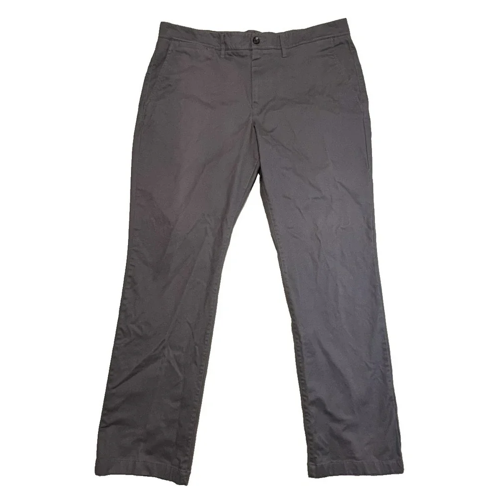 Goodfellow & Co Hennepin Chino Pants Mens Gray Straight Slim Fit Casual Stretch